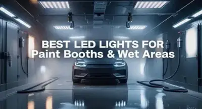 Illuminated automotive paint booth and wet finishing area