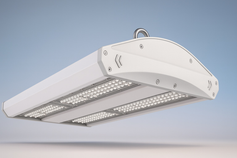 FY HB Series food grade LED high bay, IP69K sanitary design for food processing plants, bright uniform illumination for production areas.