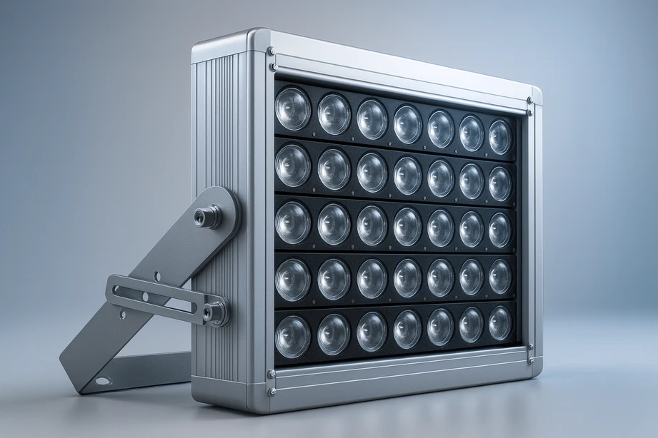 RT Series LED floodlights for perimeter corners and signage, adjustable aiming distributions.